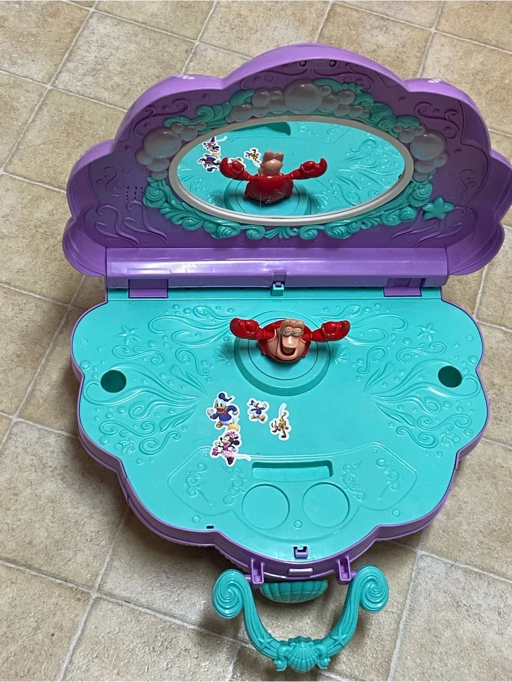 Disney Purple Shell Carry Case with Teal Accents featuring Ariel